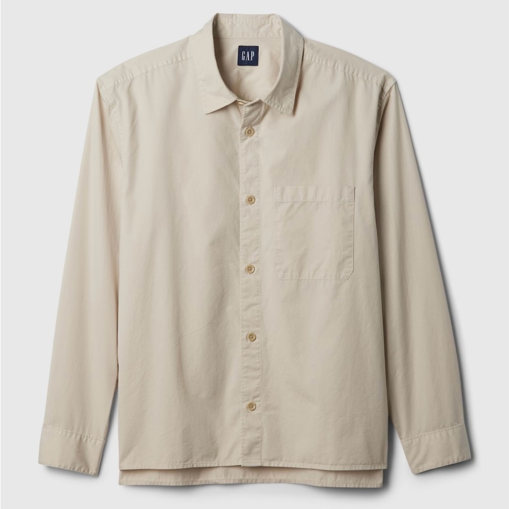 Two Relaxed Twill Shirts button down Medium Tall